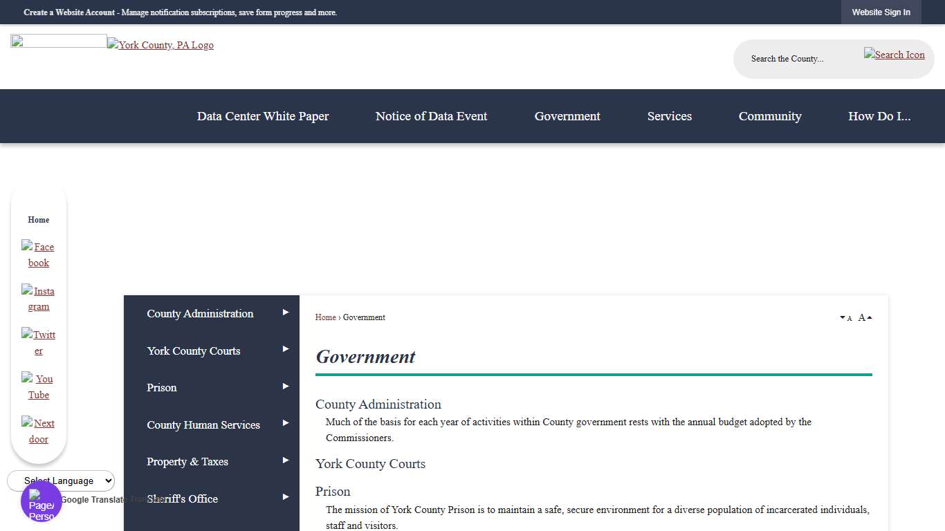 Government York County, PA